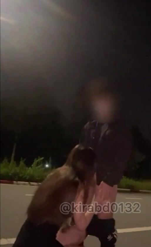 18yo vietnamese twink gets blown by ladyboy outside