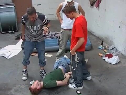 Cute ginger abducted & mouthfucked by 4 hot boys