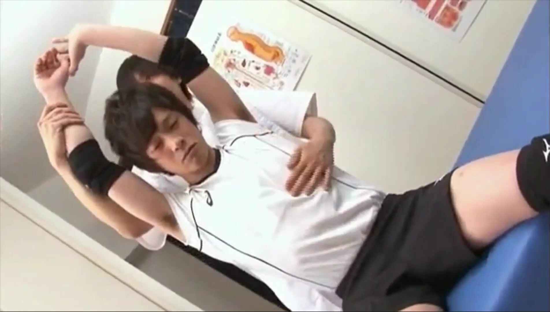 Fit japanese athlete tries experimental physical therapy