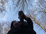 Winter day bareback from below with real boys