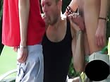 Cute twink flip flops with two hard cocks