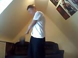 Cute boy home alone in gay porn vid