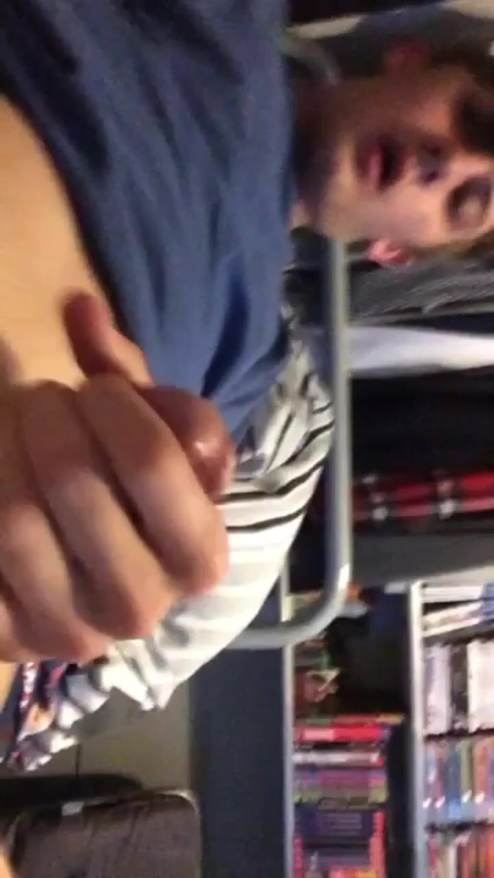 Horny twink strokes cock in room