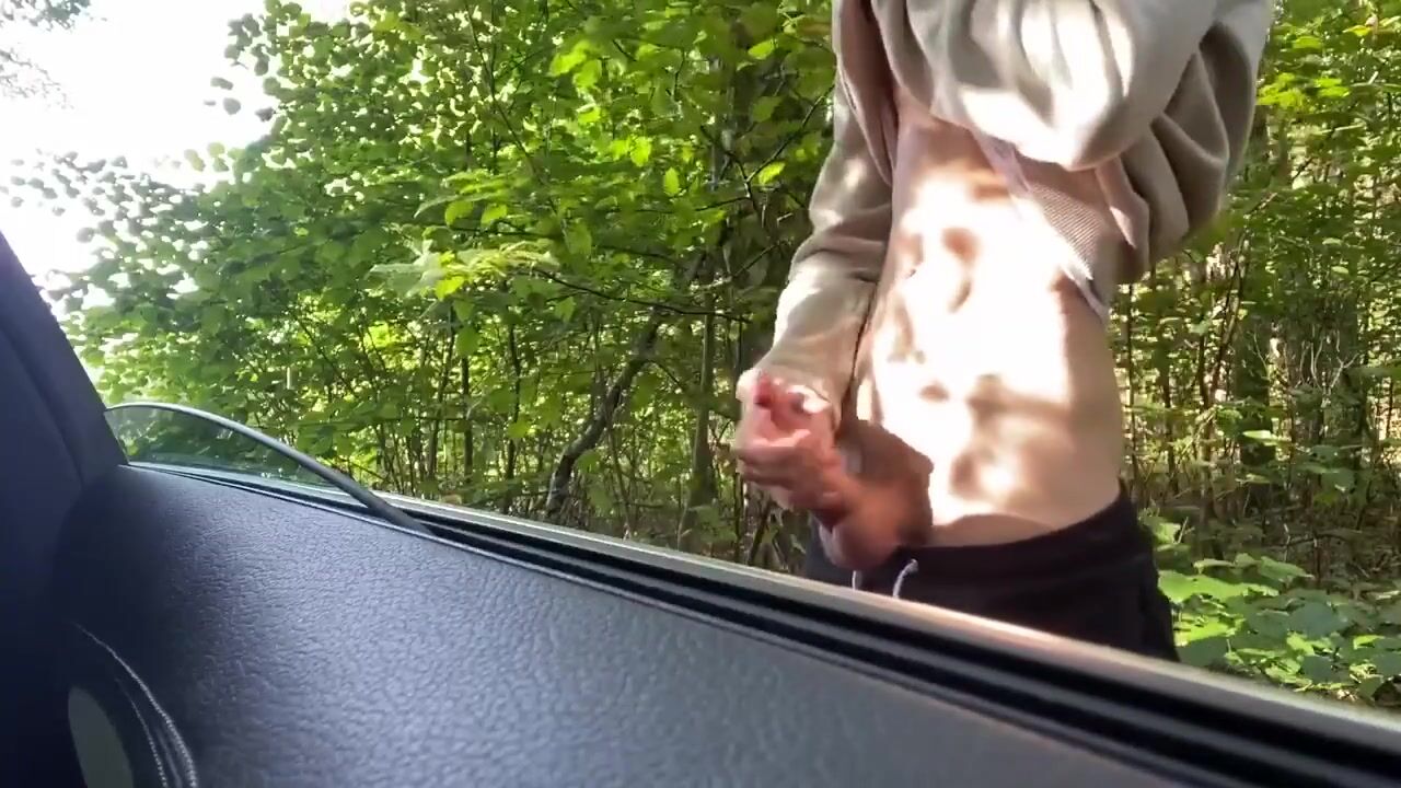 Schneller spaß mit teenager-schwanz im öffentlichen wald
