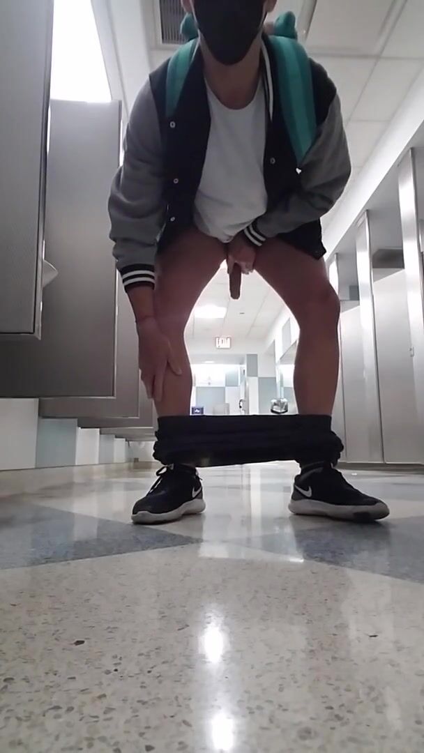 [abx][232] - jacking off and cumming... chicago airport bathroom