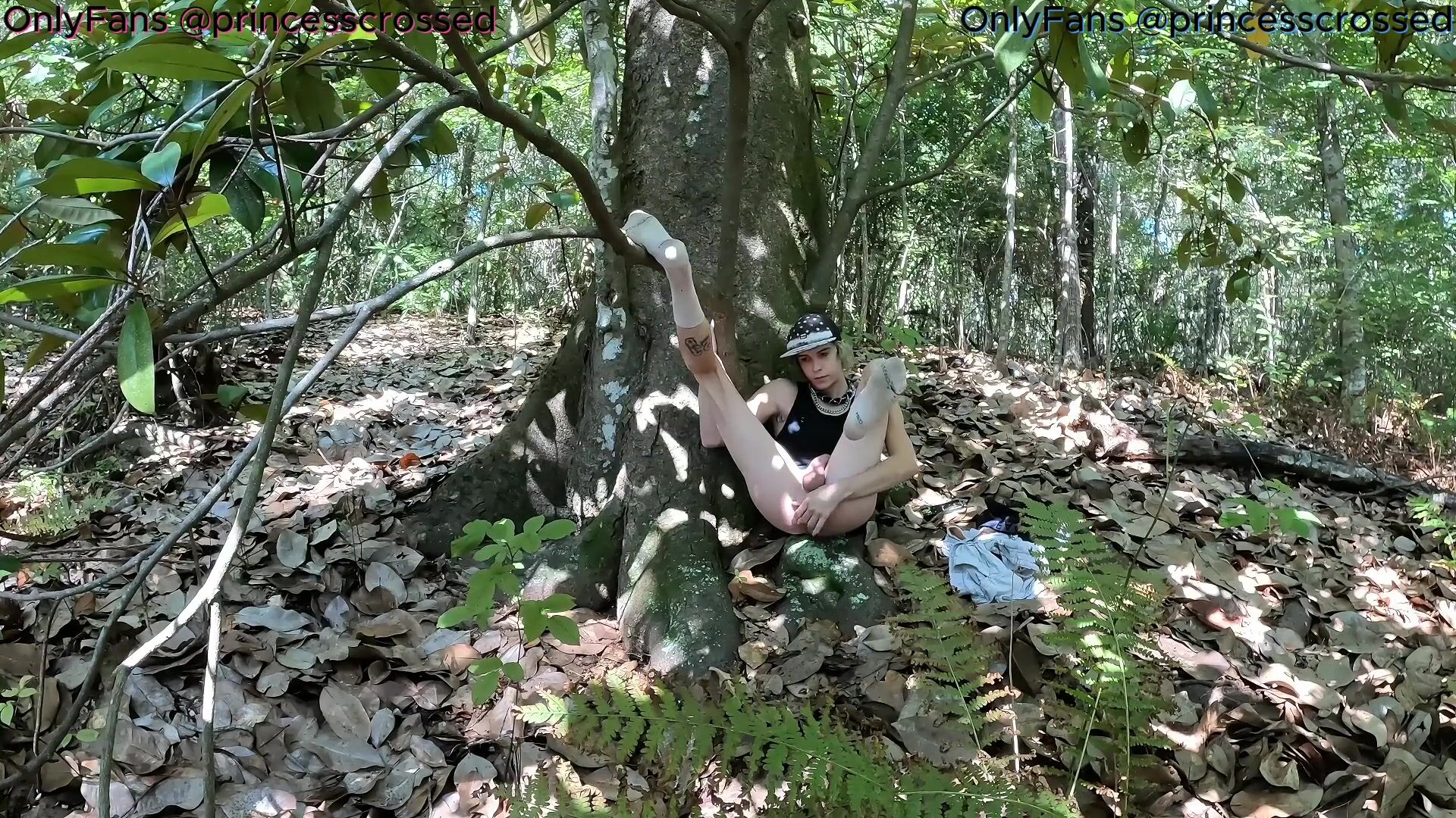 Young guy deep in the woods