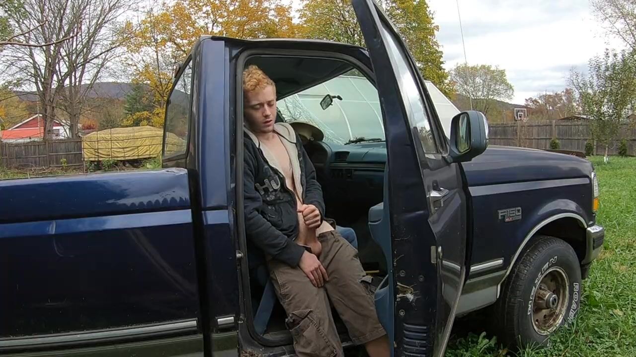 [abx][5][724] - straight 18 year old redneck cum on dad's old truck...
