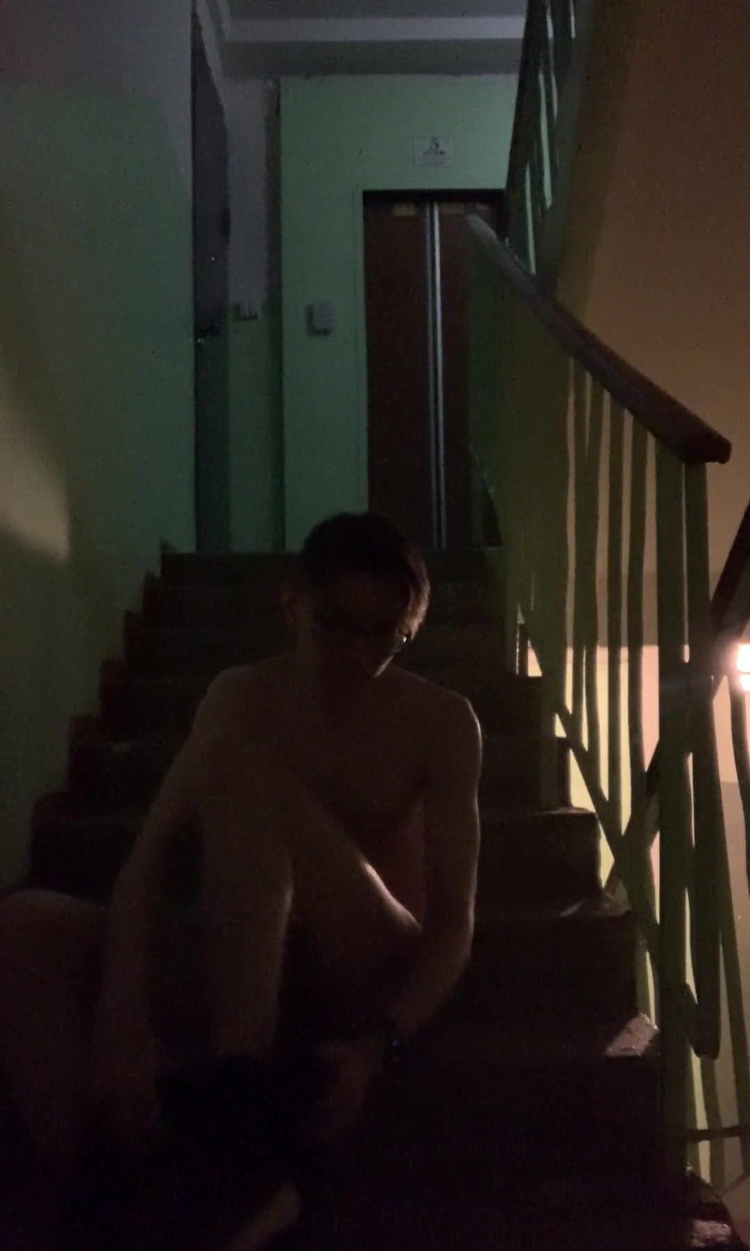 [abx][6][144] - naked masturbation in the stairwell