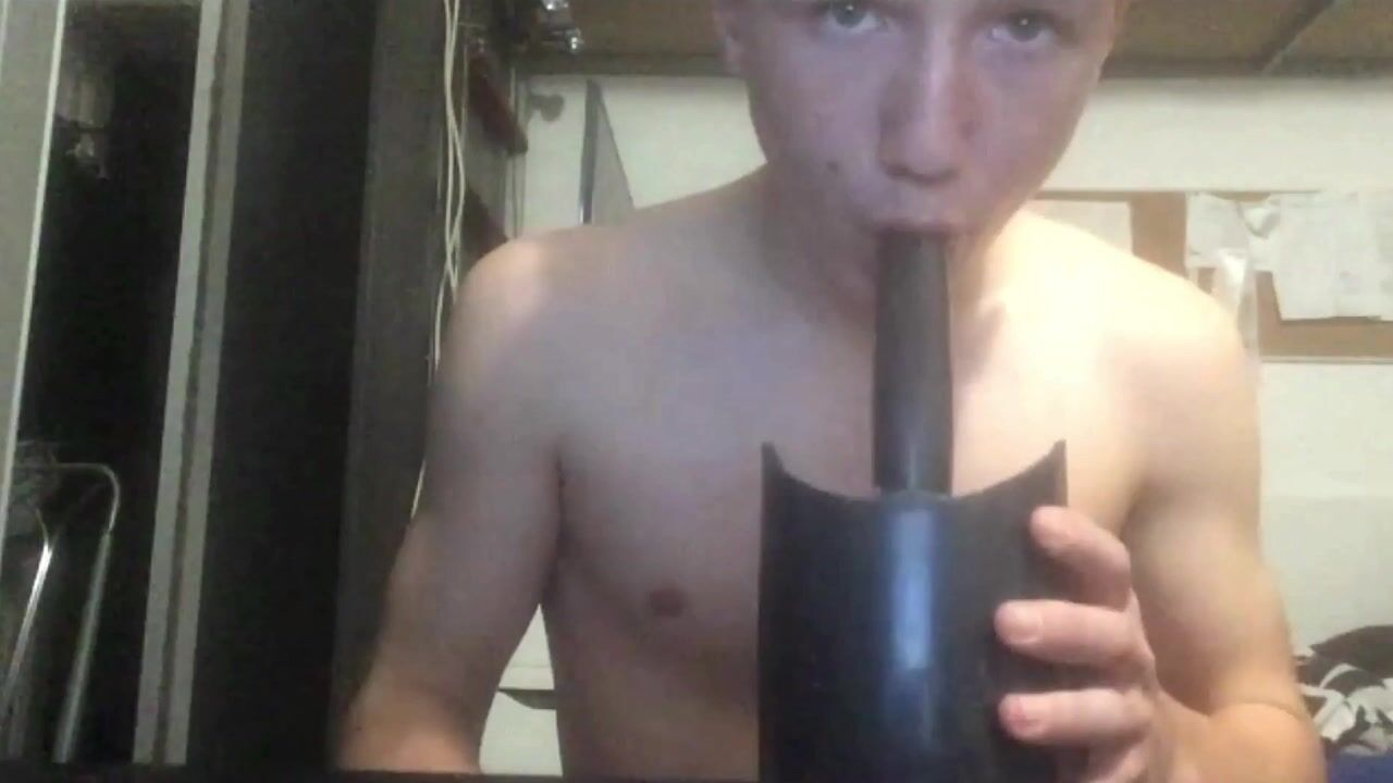 Alone in my dorm, playful twink strokes hard cock