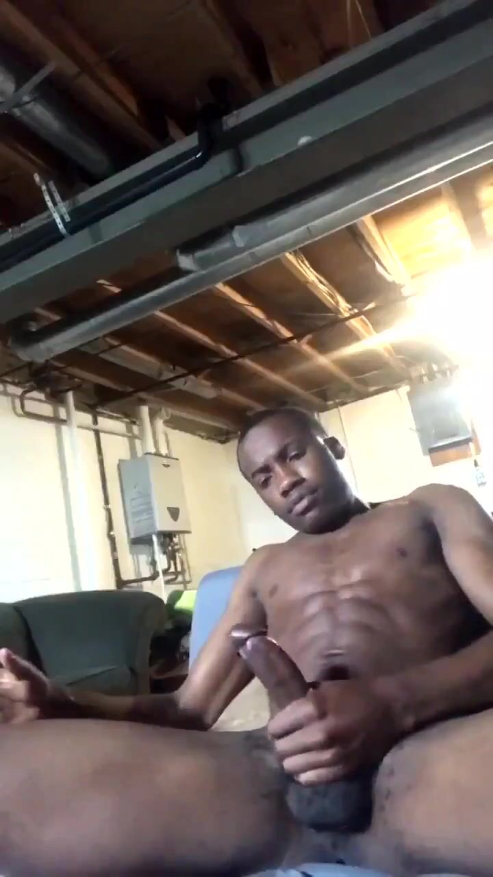 Sexy amateur black boy strokes and cums 2