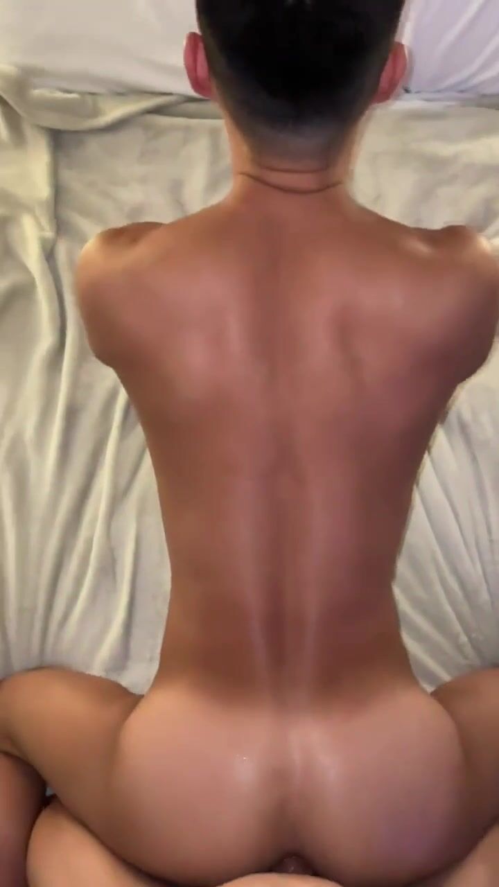 Asian twink takes huge white cock