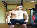 Horny muscle boy needs to cum after workout