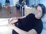 Uncut teen cock jerked to cum shower