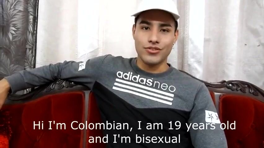 Latino twink angelo strokes his cock and cums hard