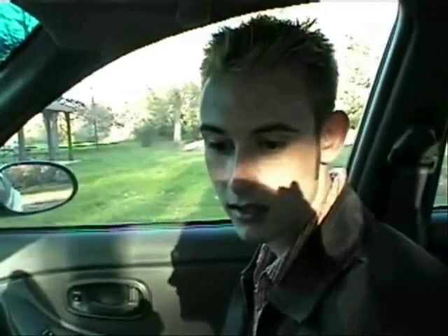 Twink sucks stranger's cock in car