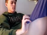 Skinny boy jerks off on cam