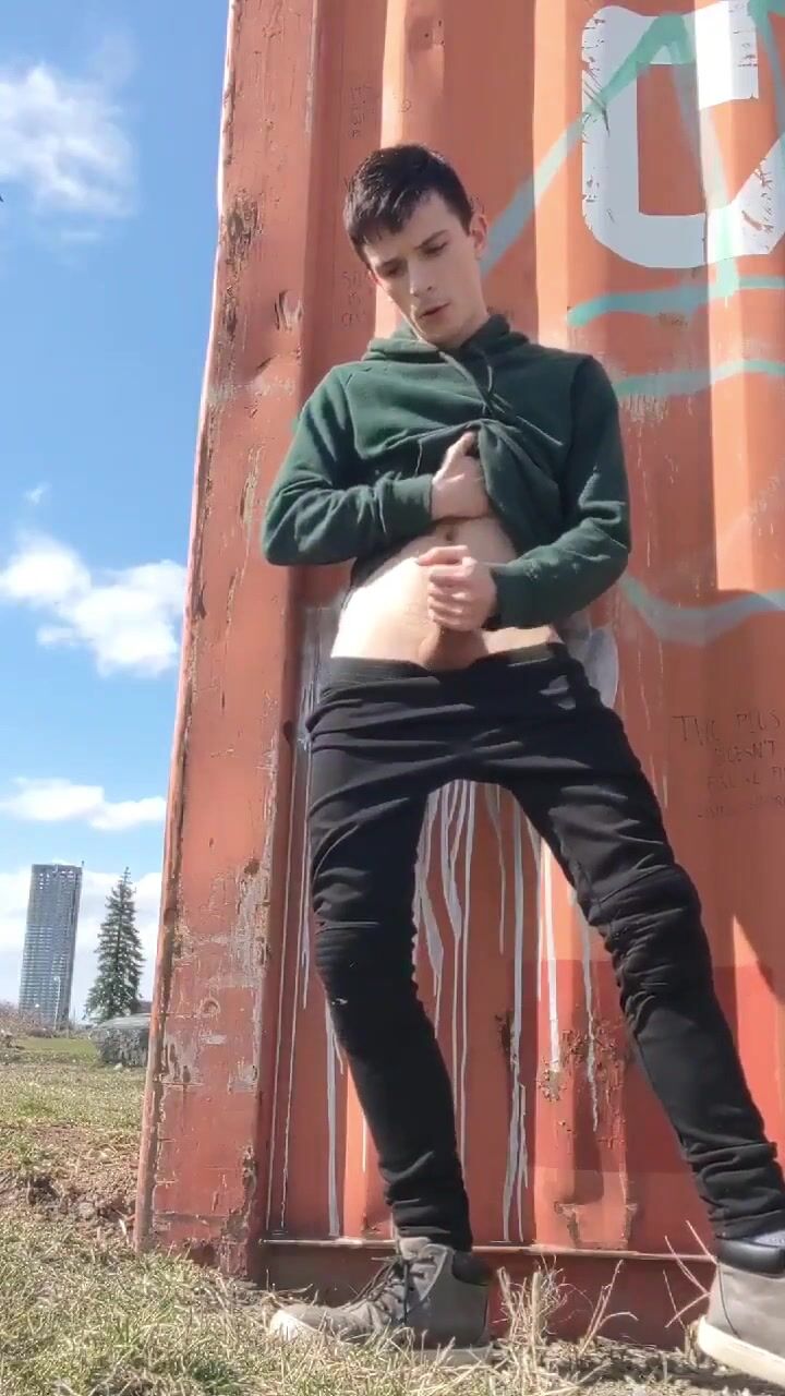 Outdoor twink jerk off session 2