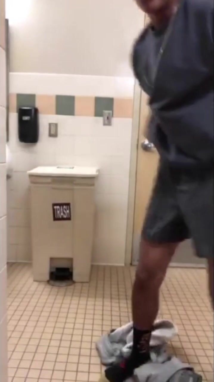 Young twink alex wanks in public toilet