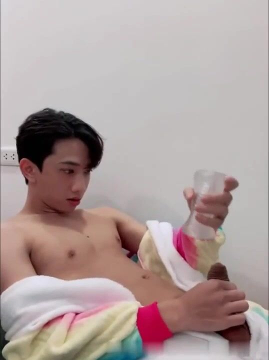 Twink asian boy chinese pocket pussy wank cum