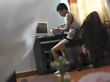 Asian mate enjoys watching porn