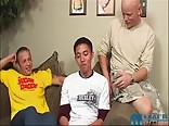 Asian twink gets fucked by 2 white daddies
