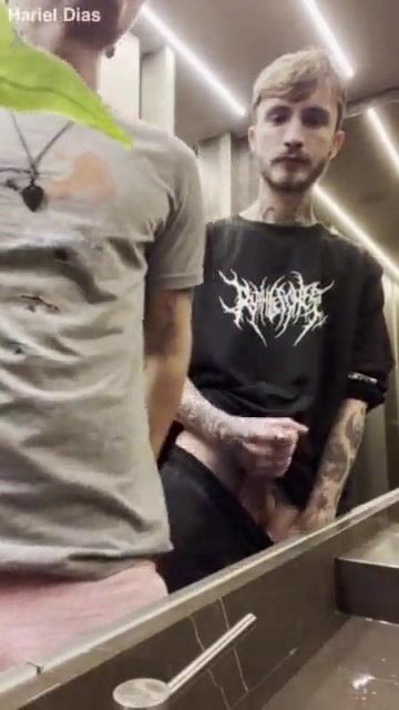 Mall guys public bareback fuck