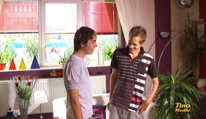 Bareback friends on the couch gay porn