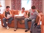 Bareback action with schoolboys