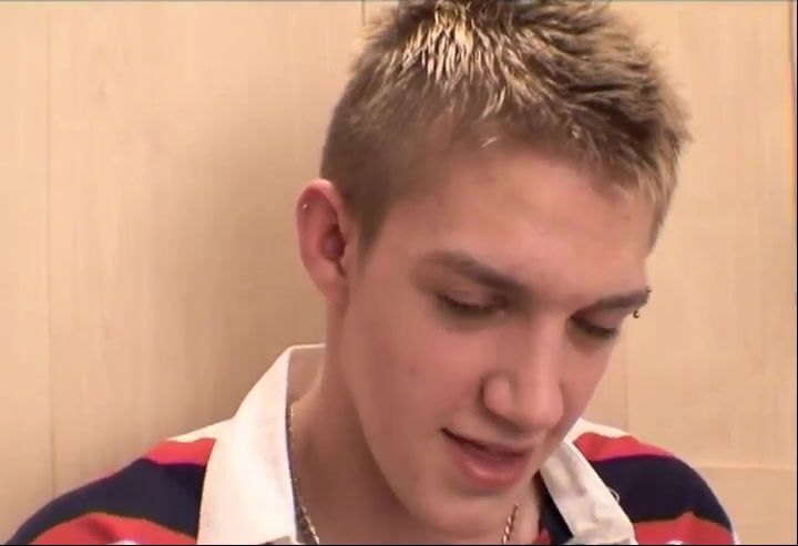 Blond twink strokes his hard cock solo 2