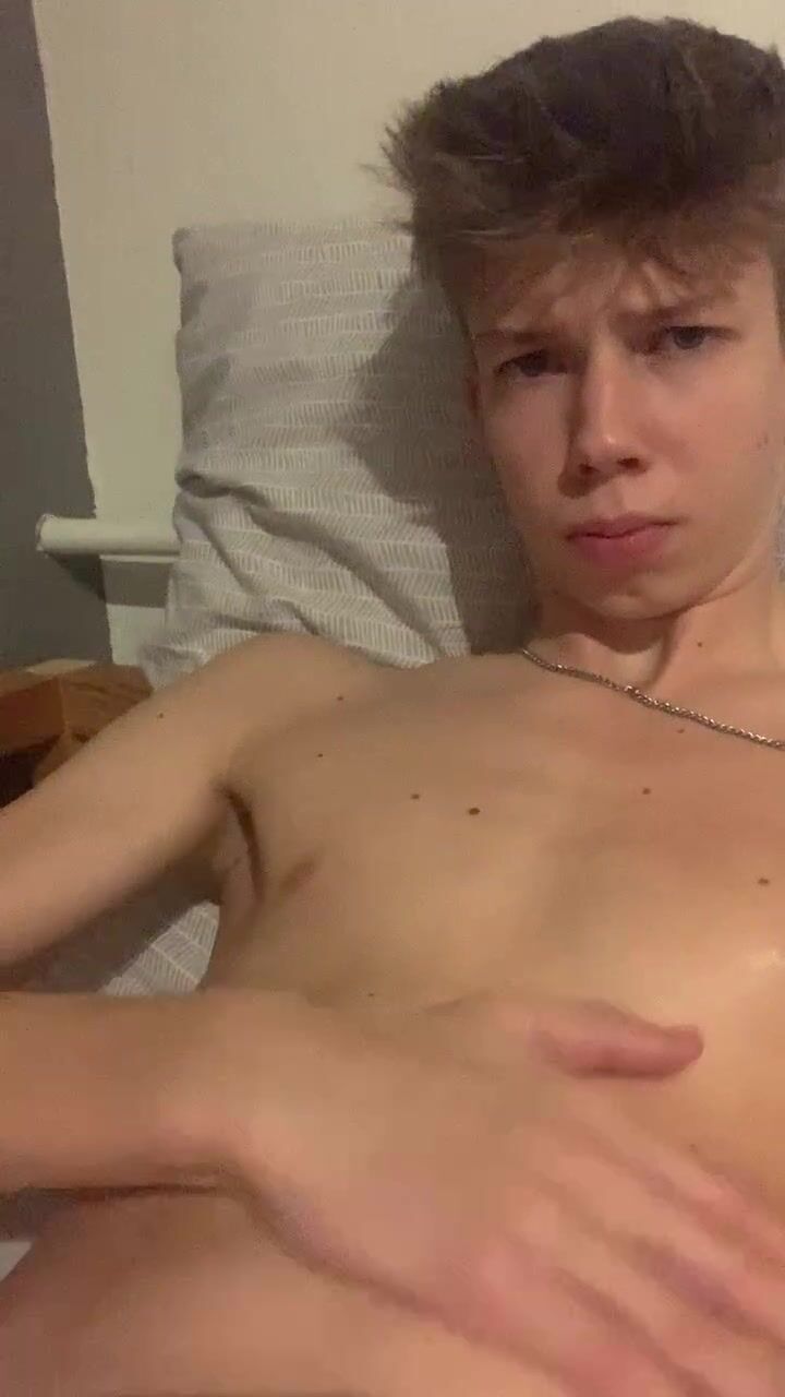 Beautiful blonde shows off his assets in gay porn love