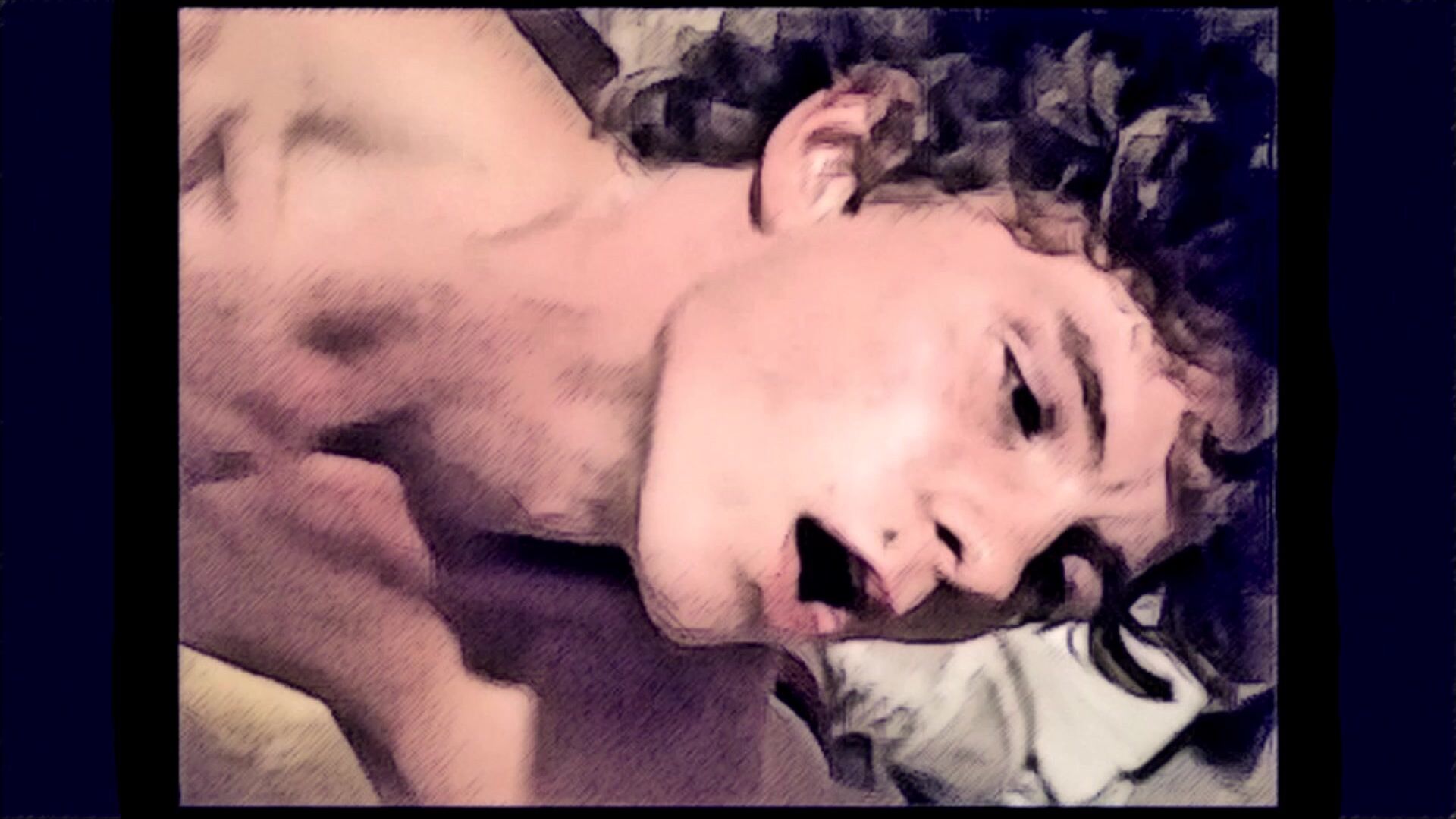 Beautiful teenboy is caressed by a man (cartoon style)