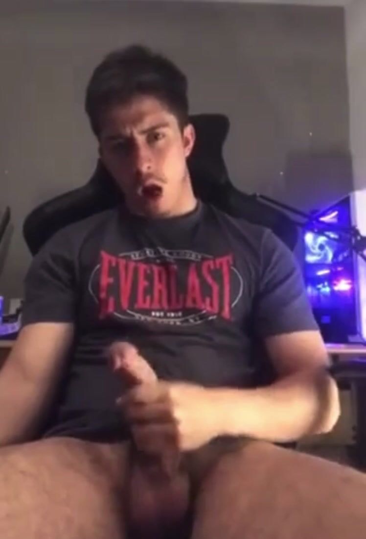Big-balled teen shoots hot load