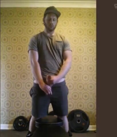 Country boy strokes his big dick to cum