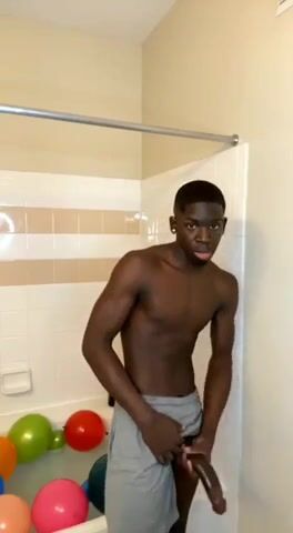 Big dick twink coming out the shower