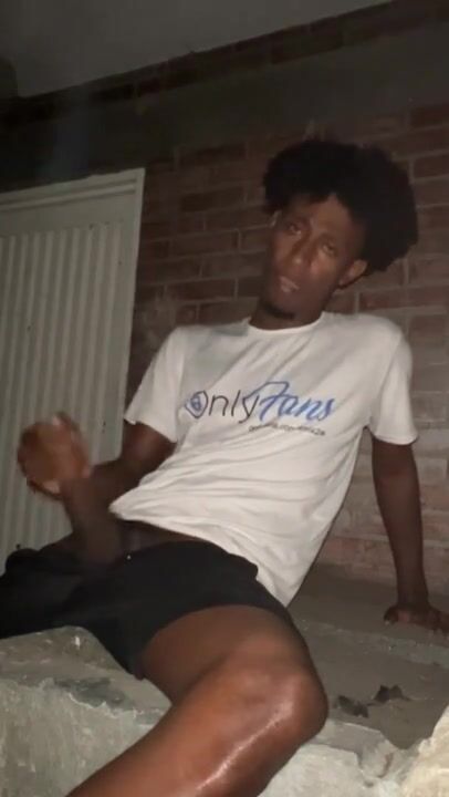 Big black cock unloads in abandoned house