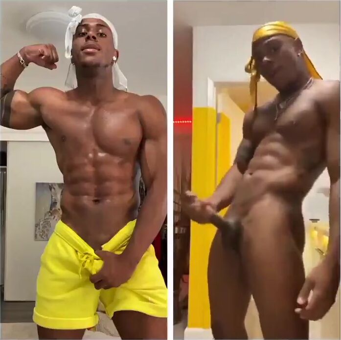 Black muscle boy amateur cum