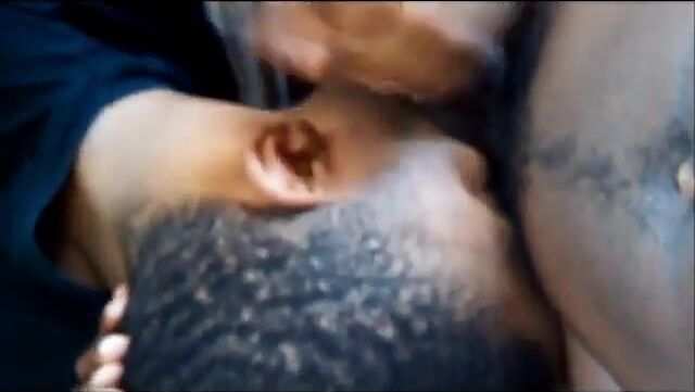 Black stud sucked and fucked for job