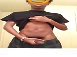 Black teen shows his hard cock