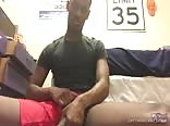 Black twink jerks off on cam