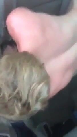 Blond twink sucks muscle daddy's bareback cock