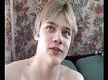 Blond hair blue eyes wank and shoot