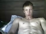 Blond muscle teen jacks hard for gf
