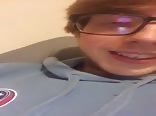Blond nerdy show dick
