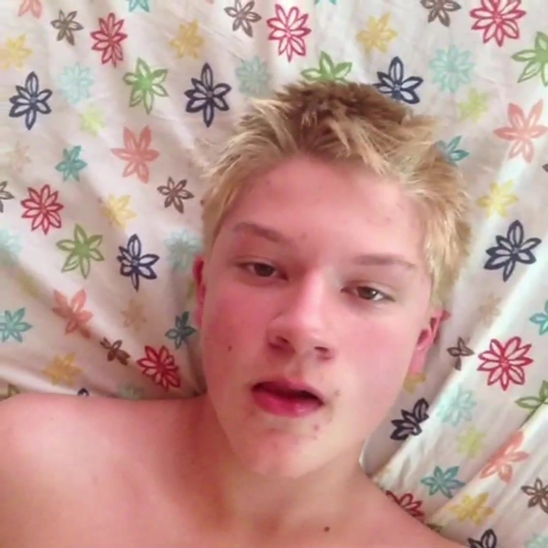 Blond twink erupts in cum fountain