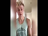 Toy makes blond twink cum hard