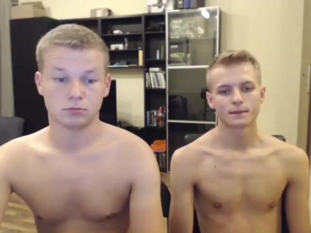 Blond twinks on webcam suck, bareback fuck, and cum gay porn
