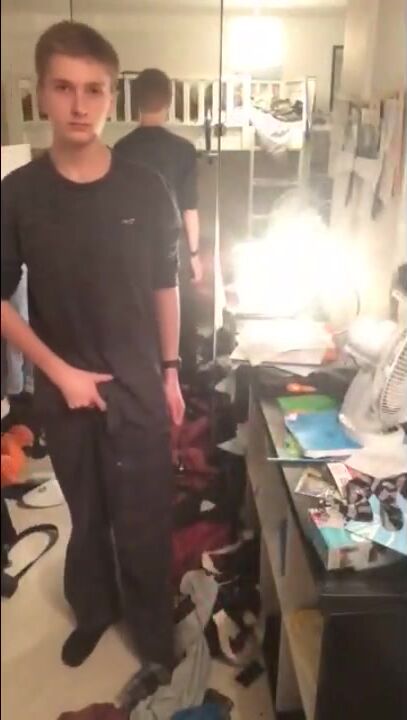 Blonde teenboy dildo play session
