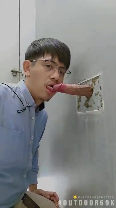 Gay boys cock sucking in toilet