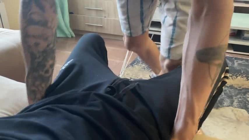 Twink blowjob ends with cum in mouth