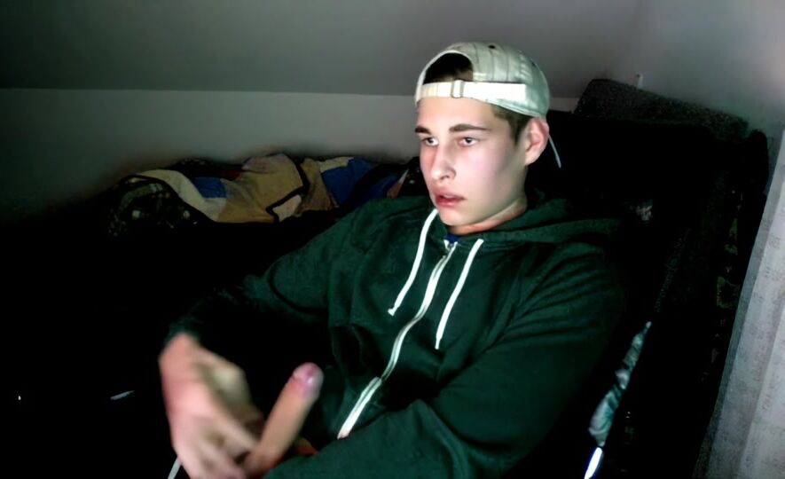 Bored cap teen jerks off horny boys